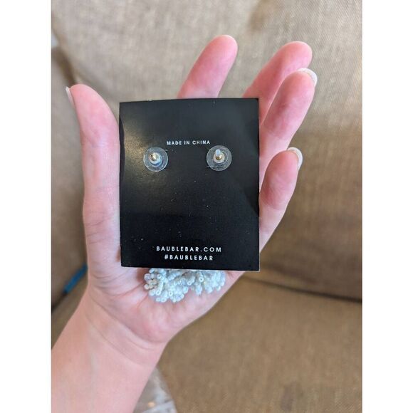 NWT Baublebar Women's White Pierced Seed Beaded Dangle Earrings - Picture 2 of 3